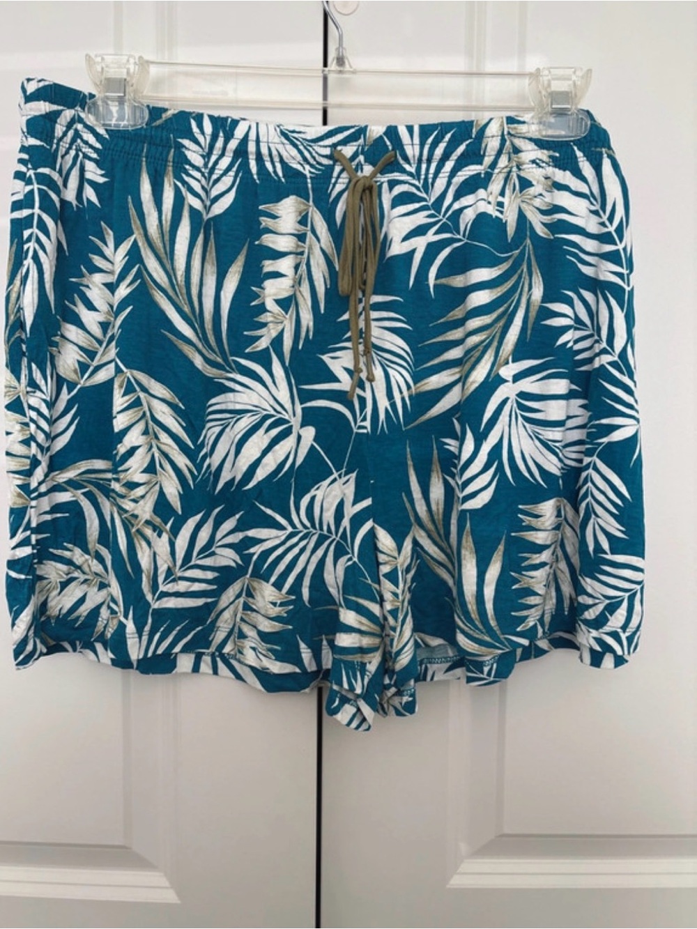 Women’s Teal Tropical Print Sleep Shorts